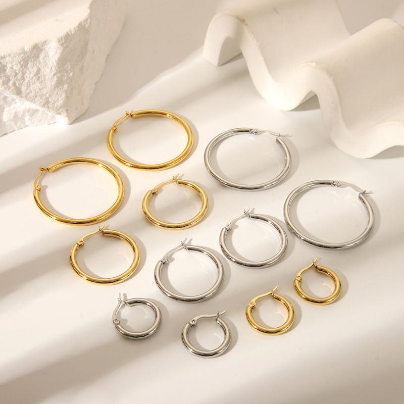 Earring 1# Stainless Steel Round Earrings