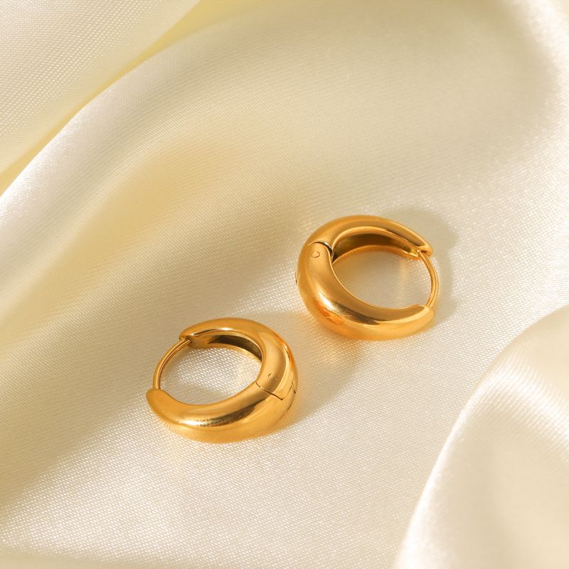 Gold Stainless Steel U-shaped Earrings