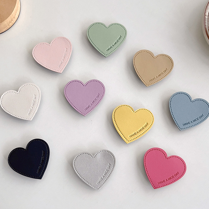 Soporte Para Airbag De Teléfono Con Forma De Corazón De Cuero