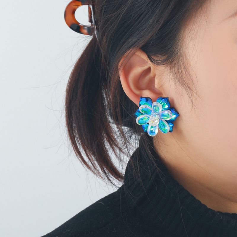 Pendientes De Flores De Cristal