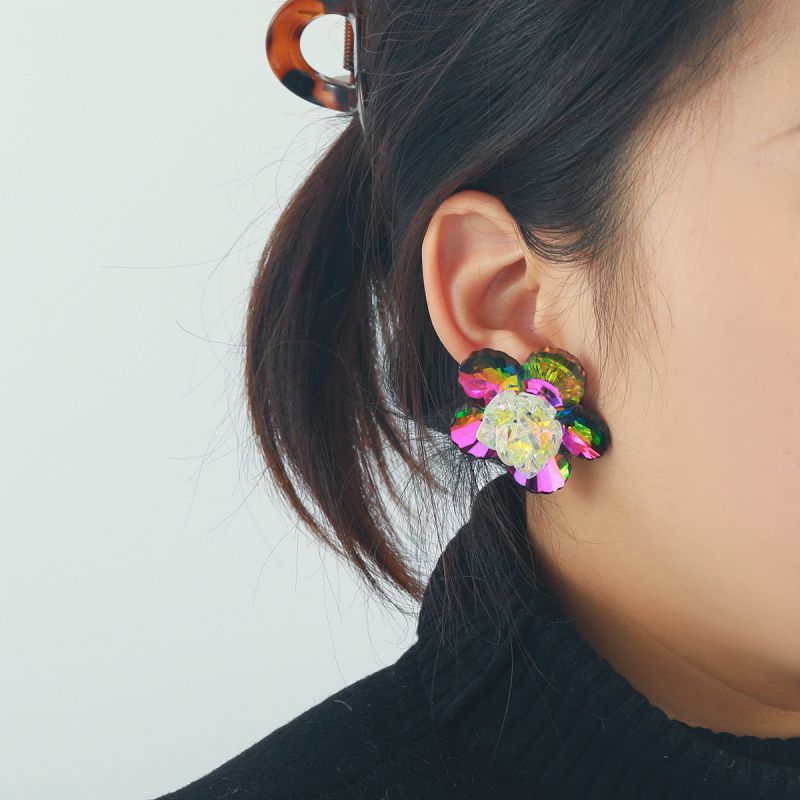 Pendientes De Flores De Cristal