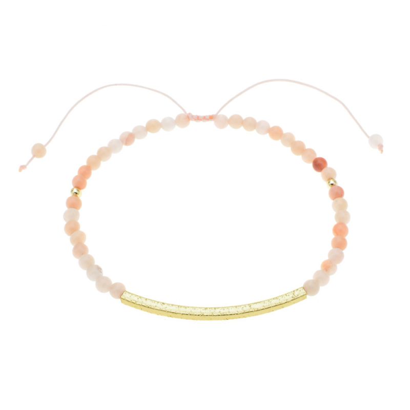 Pulsera De Tubo De Cobre Con Cuentas De Cristal