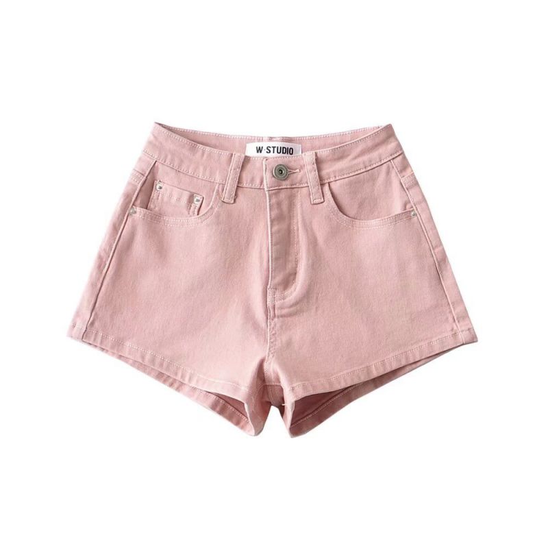 Pantalones Cortos De Mezclilla De Talle Alto