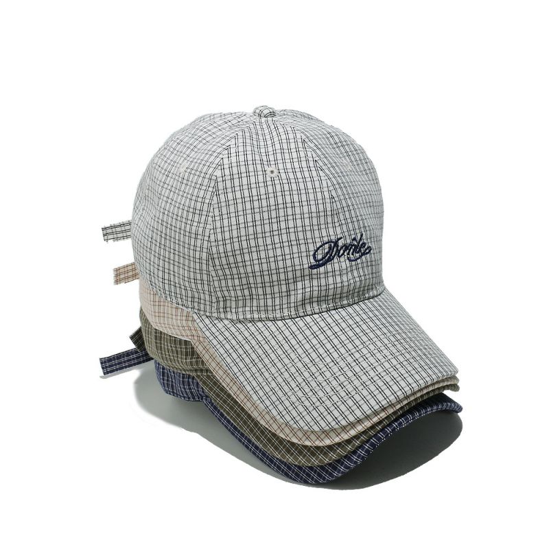 Gorra De Béisbol A Cuadros Con Letras Bordadas