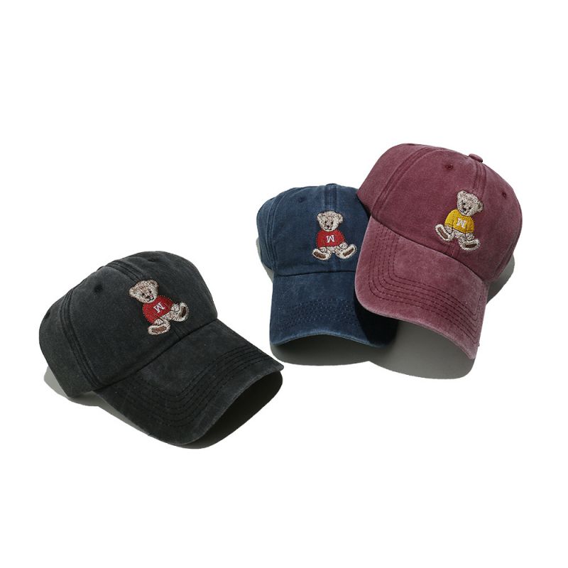 Gorra De Béisbol Con Dibujos Animados De Oso Bordado