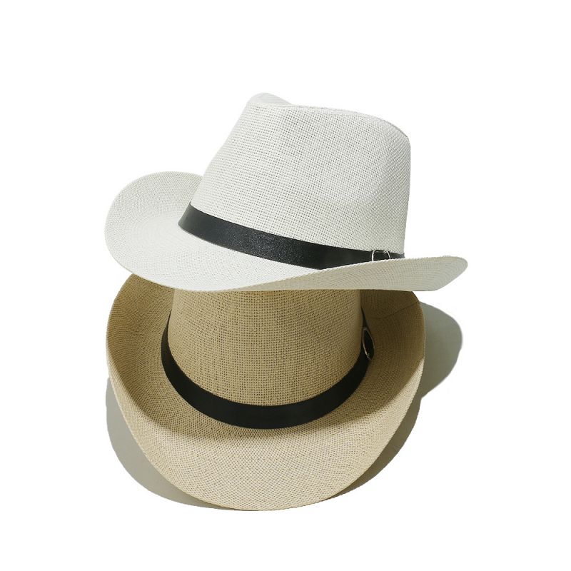Black Wide Brim Braided Jazz Hat