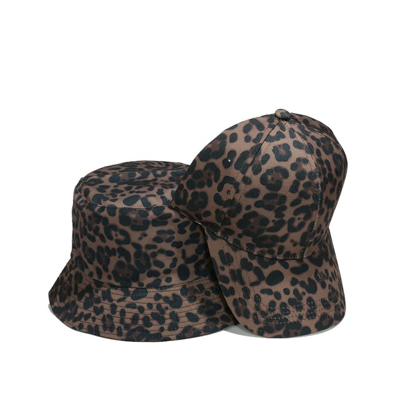 Gorra De Béisbol De Poliéster Con Estampado De Leopardo