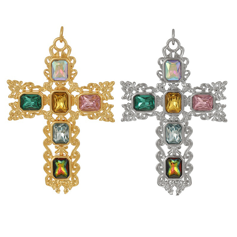 Accesorios De Cruz Con Patrón De Circonitas Con Incrustaciones De Cobre