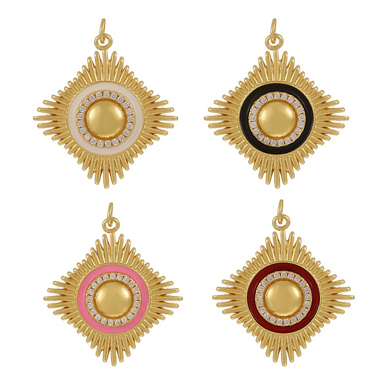 Accesorios Cuadrados Con Goteo De Aceite De Circonita Con Incrustaciones De Cobre