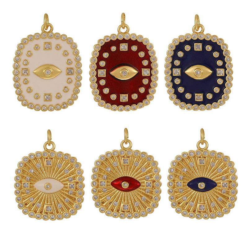 Accesorios Para Ojos Cuadrados Con Gotas De Aceite De Circonita Con Incrustaciones De Cobre