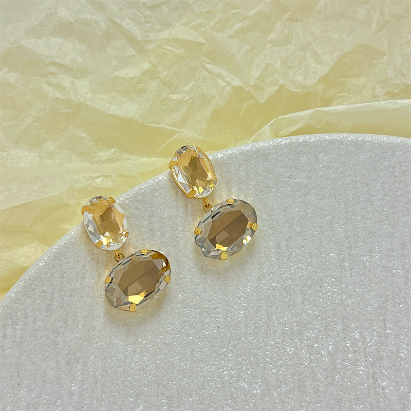 Pendientes De Cristal Ovalados