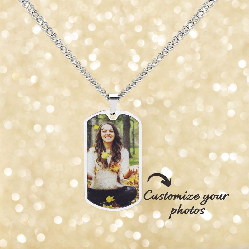 Collar De Marca Militar De Acero Inoxidable Con Impresión En Color Personalizada