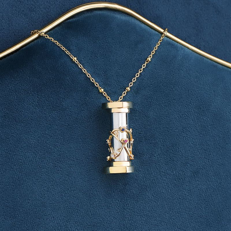 Collar De Letras Caleidoscópicas De Diamantes De Acero Inoxidable Personalizado