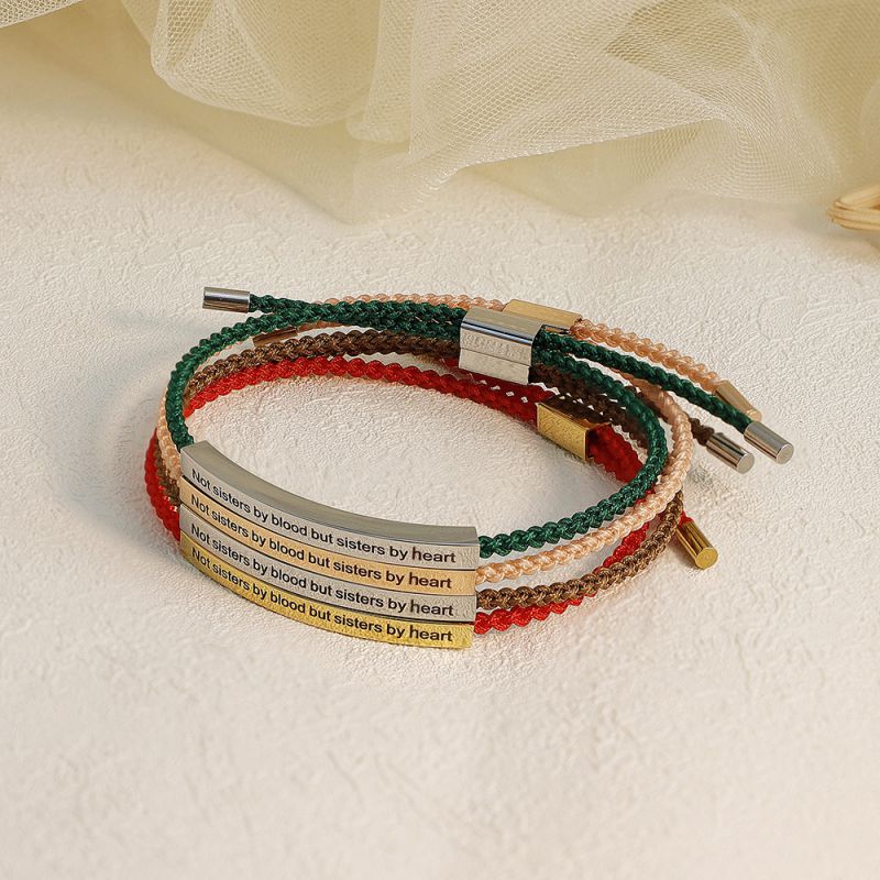 Pulsera Trenzada De Cordón De Acero Inoxidable Personalizada