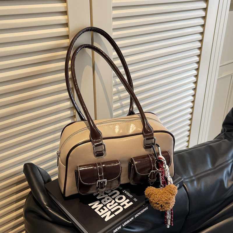 Black Pu Large Capacity Shoulder Bag