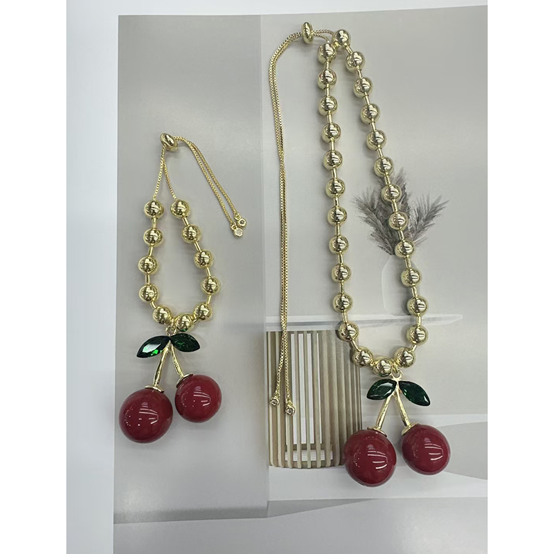 Necklace Gold-plated Copper Cherry Necklace