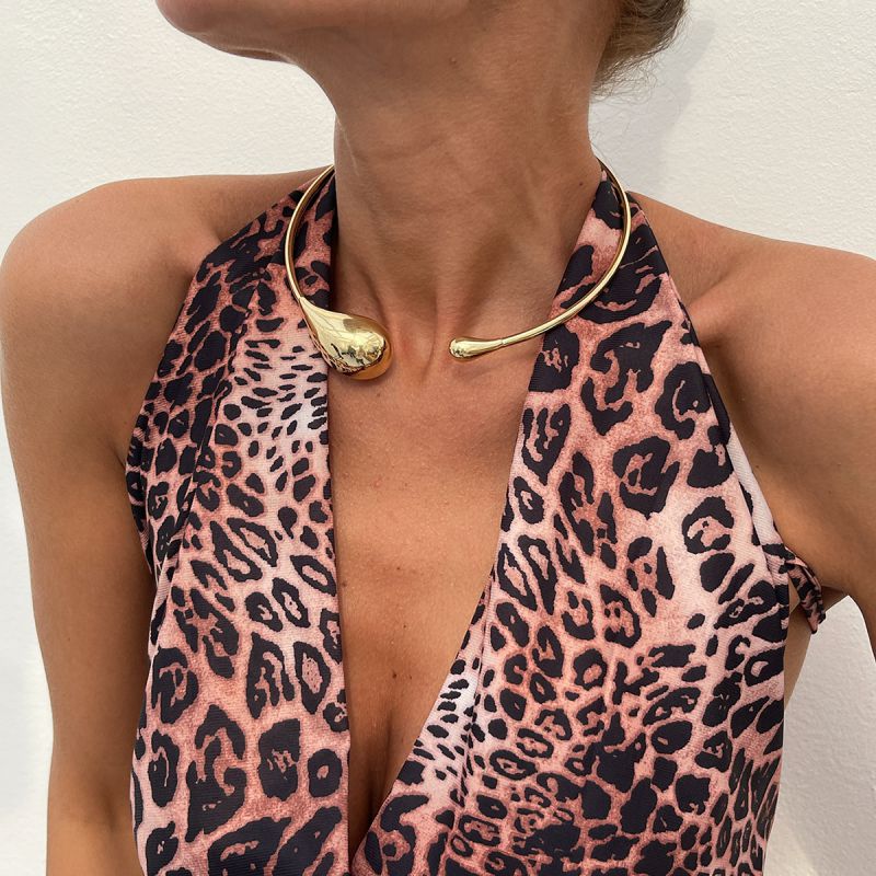 Gold Alloy Bright Open Collar