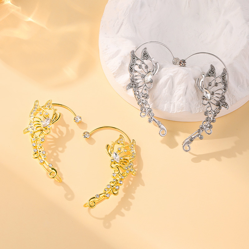 Pendientes De Mariposa De Aleación De Diamantes