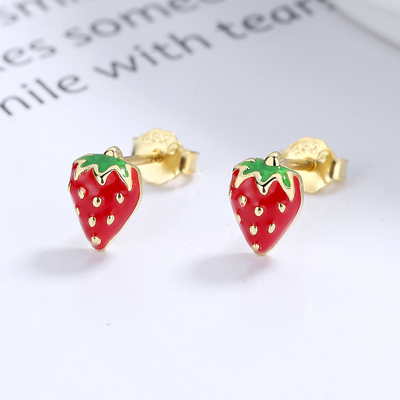 Pendientes De Fresa De Metal