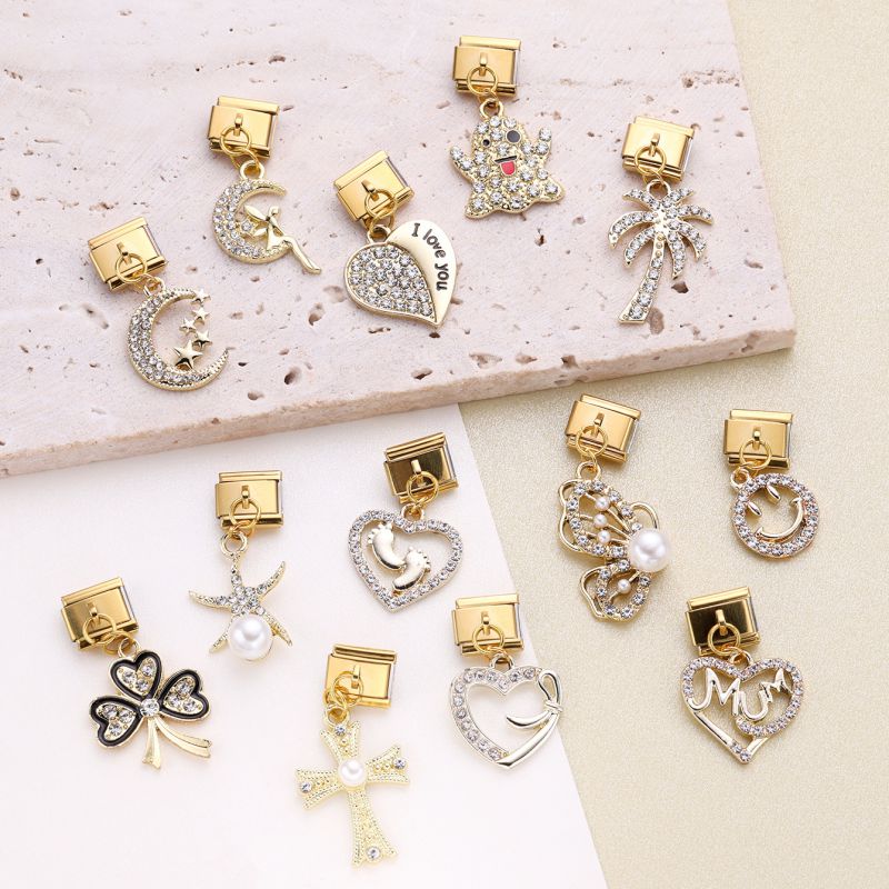 Accessories 13# Stainless Steel Diamond Geometric Square Module Accessories