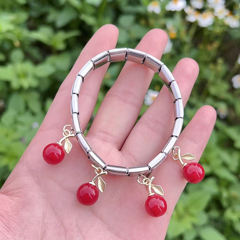 Pulsera Modular De Cobre Y Cereza