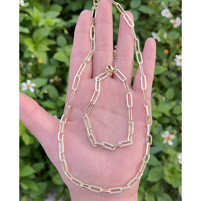 Pulsera De Cadena De Cobre Bañada En Oro