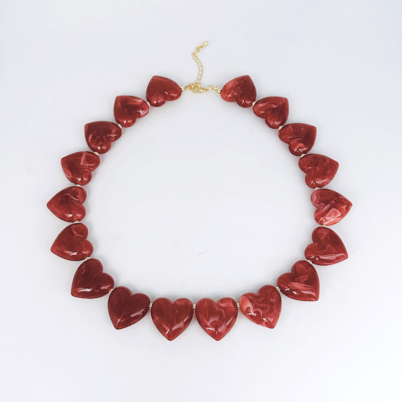 Red Heart Necklace Gold Heart Necklace