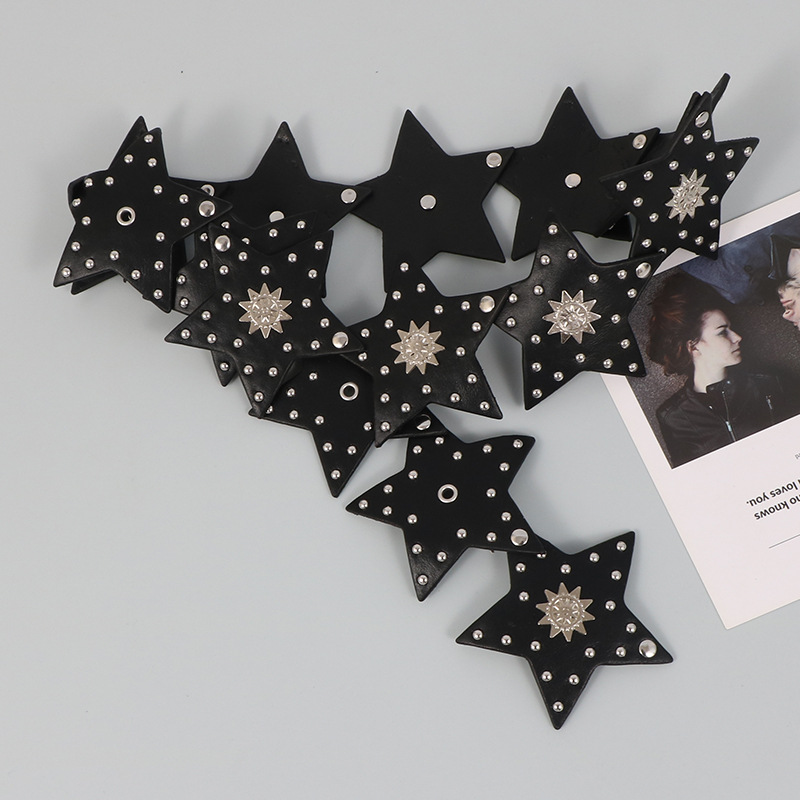 Cinturón Ancho De Piel Sintética Con Estrellas
