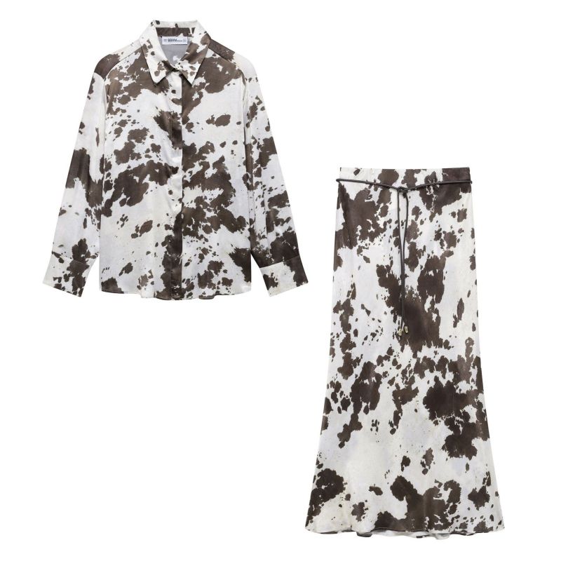 Shirt Polyester Printed Lapel Shirt