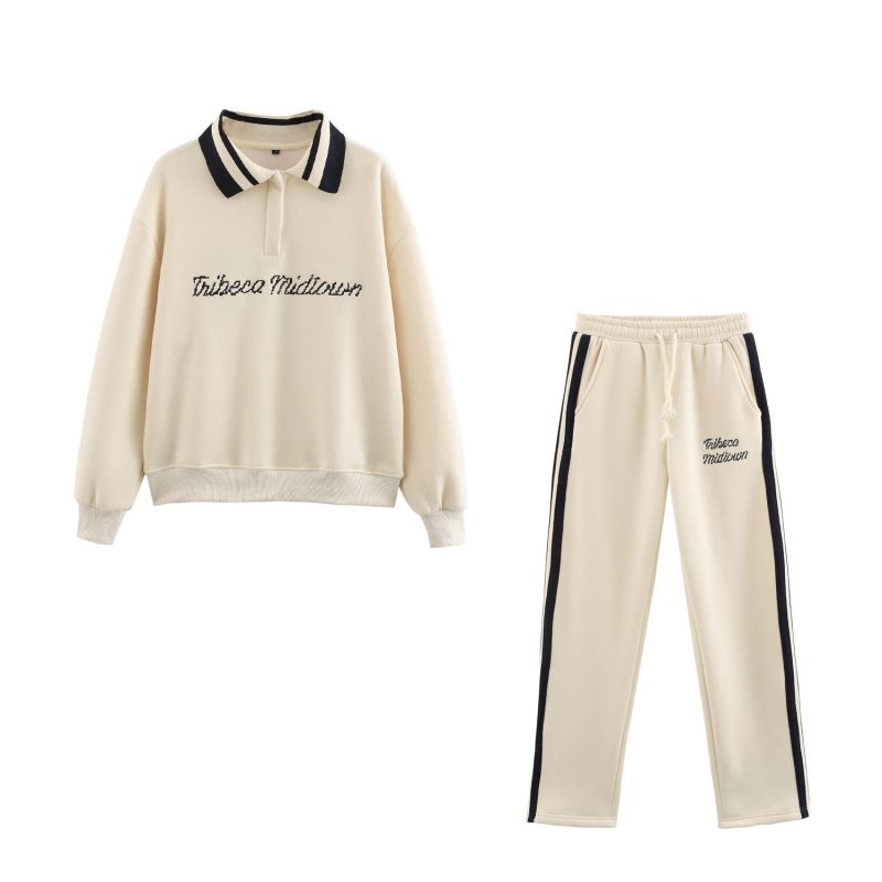 Sudadera De Algodón Con Solapa Y Letras