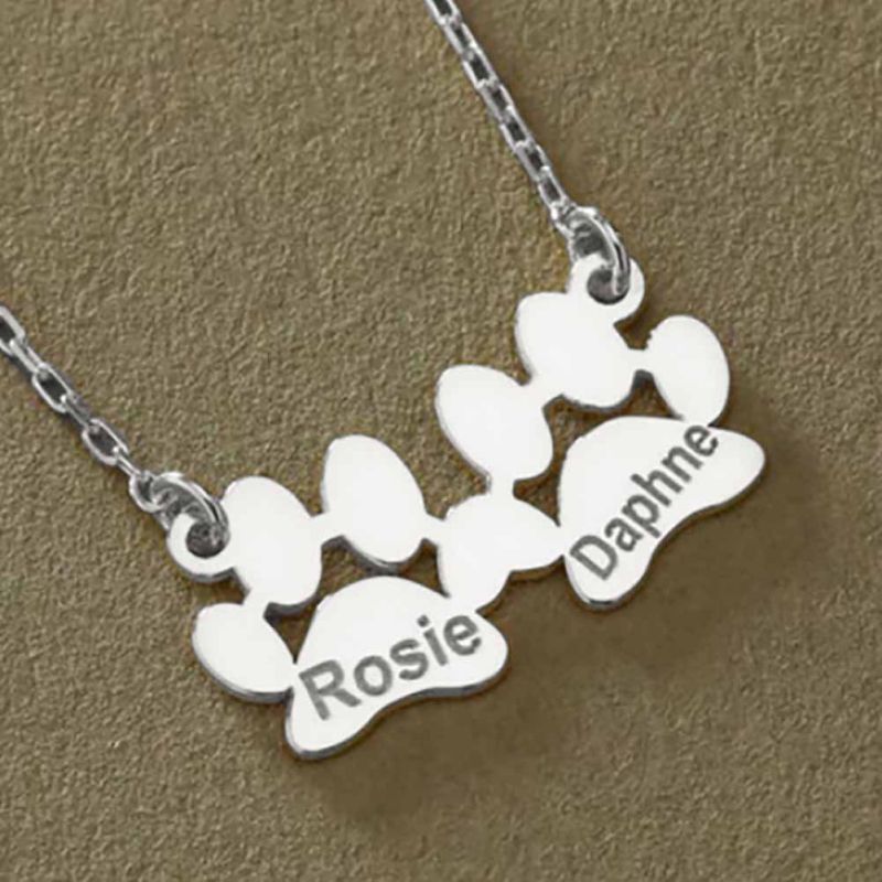 Collar Personalizado De Acero Inoxidable Con Forma De Pata De Gato
