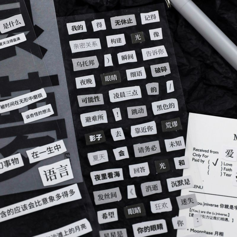 Things Edge Long Text Notebook Collage Material