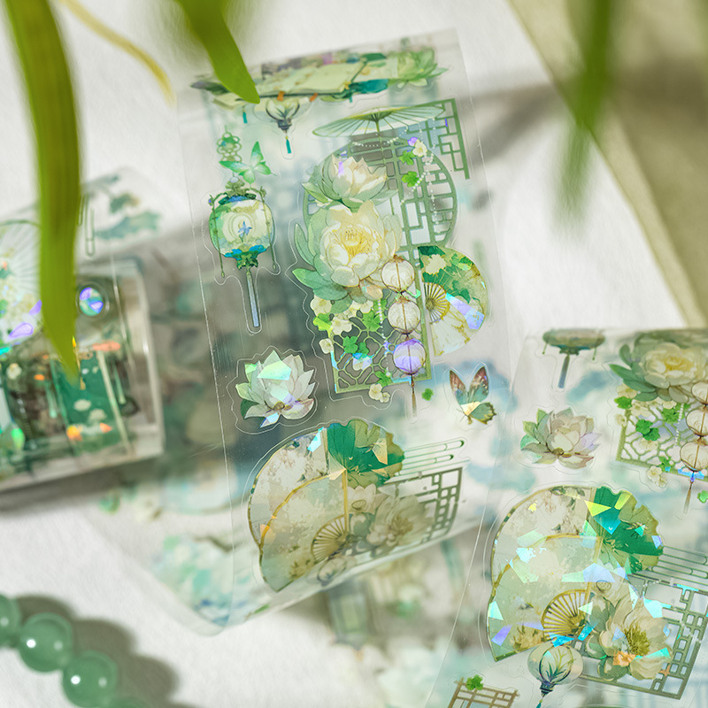 Snow-covered Plum Blossoms 5.5cm*2m Pet Printed Die-cut Tape Notebook Diy Landscape Collage