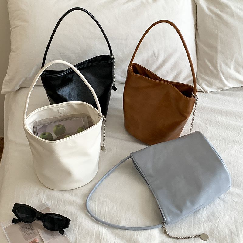 Black Soft Leather Shoulder Bag
