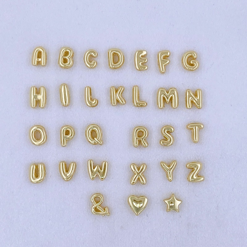 Juego De Colgante De Estrella De Cinco Puntas Con 26 Letras De Amor Bañadas En Oro Y Cobre (sin Cadena)
