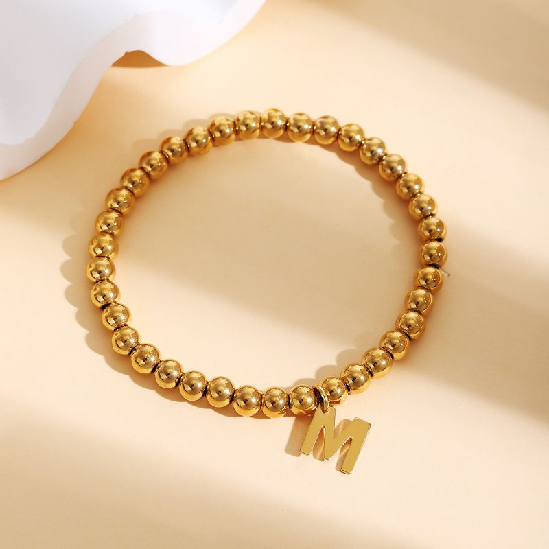 Pulsera De Acero Inoxidable Con 26 Letras Del Alfabeto