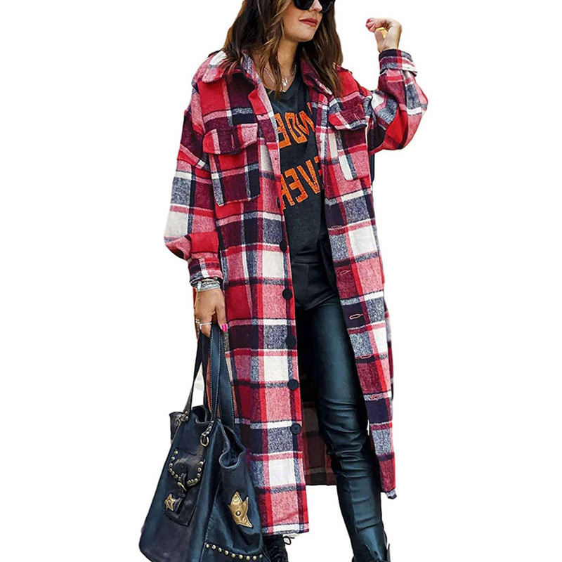 Chaqueta Abotonada Con Solapa De Cuadros