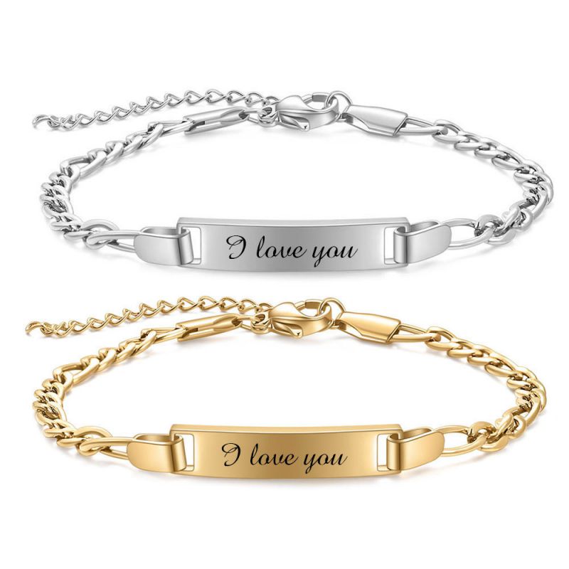 Pulsera De Acero Inoxidable Con Tarjeta Curva Personalizada