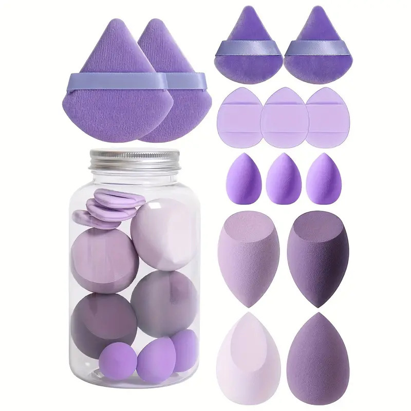 Fourteen-piece Pink Set 14-piece Cylindrical Beauty Egg Set