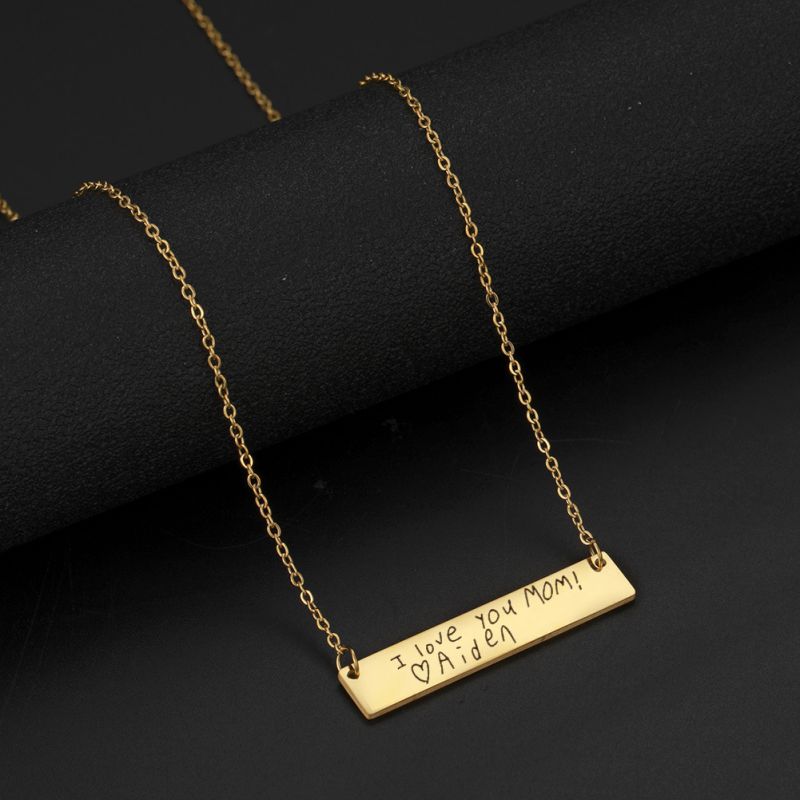 Collar Largo De Acero Inoxidable Grabado Personalizado [dentro De 15 Letras 5-7 Días Para Completar]