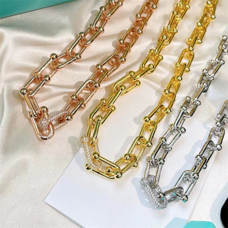 D1647 Silver Copper Horseshoe Necklace