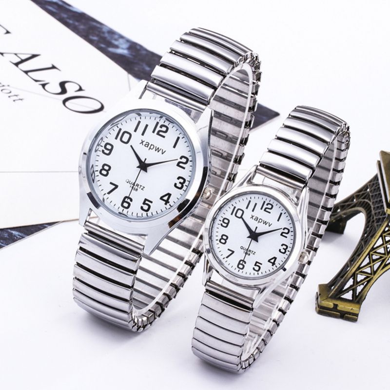 Men's Silver Black Stainless Steel Round Dial Watch
