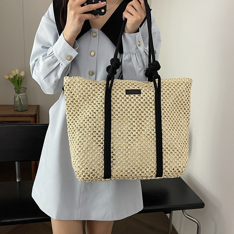 Off White Large Straw Shoulder Bag