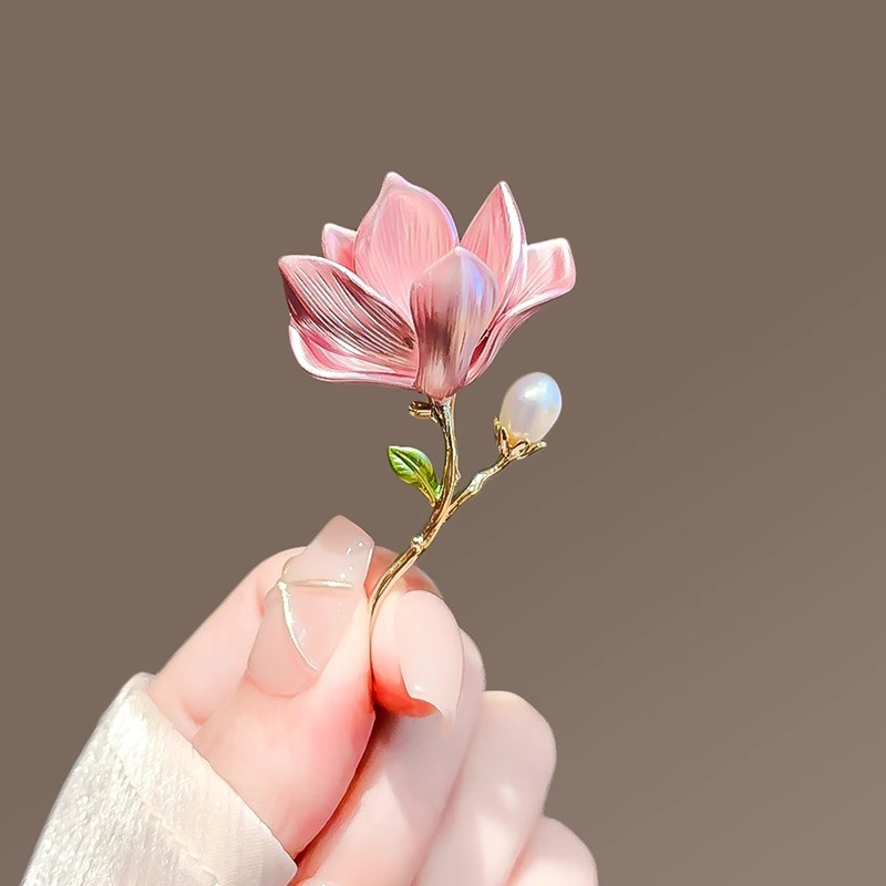 Magnolia Brooch Alloy Flower Brooch