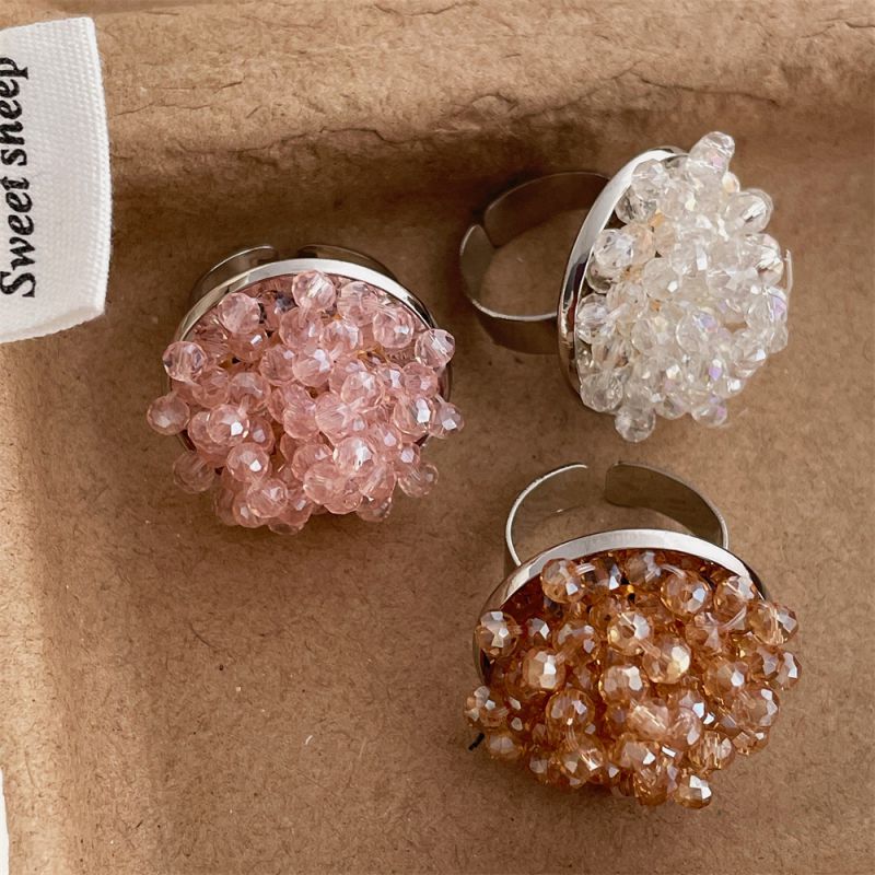 Caramel Crystal Ring Crystal Irregular Ring
