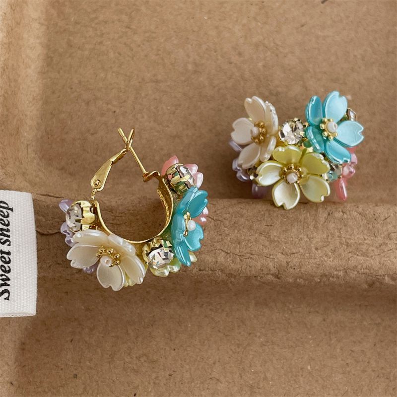 Yellow Resin Flower Earrings
