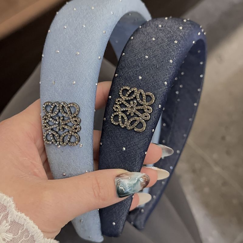 Light Fabric Diamond-studded Geometric Wide-brimmed Headband