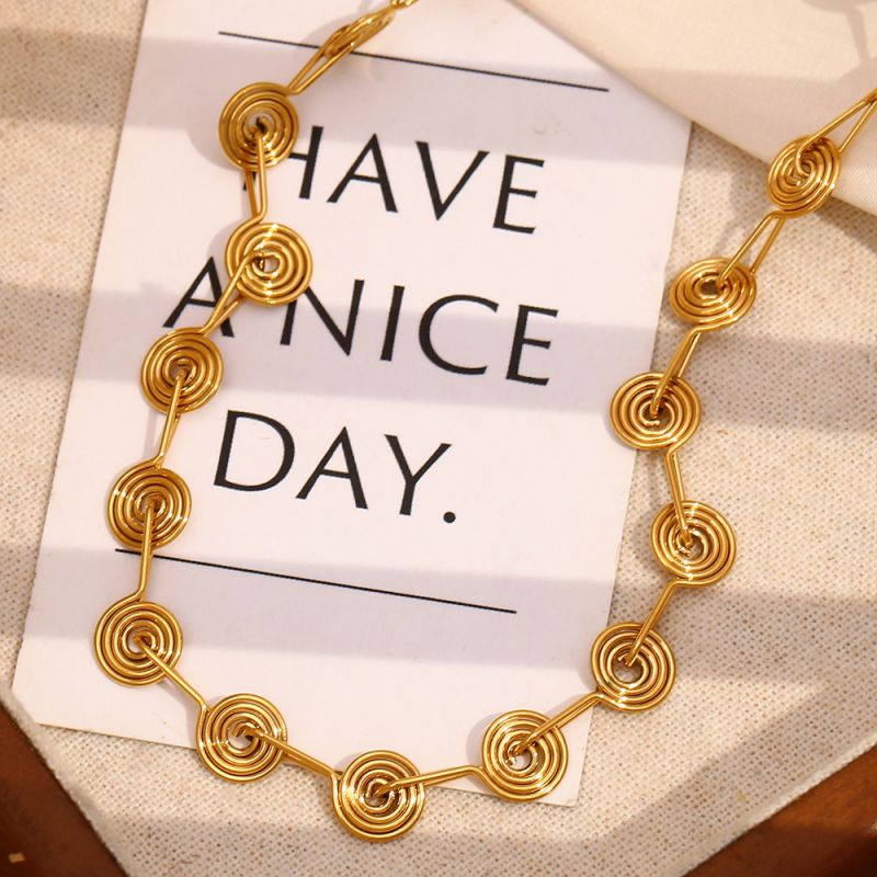 Personalized Hoop Necklace-gold Stainless Steel Spiral Necklace