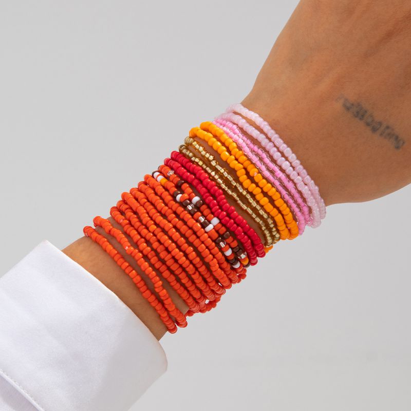 Color Rice Beads Bracelet Set