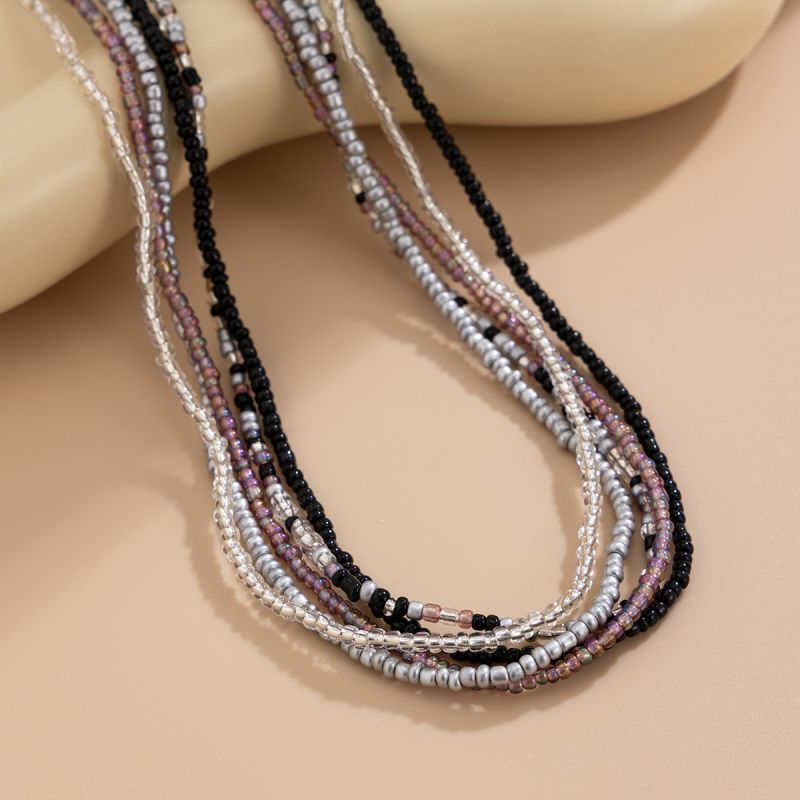 Color Rice Bead Waist Necklace Set